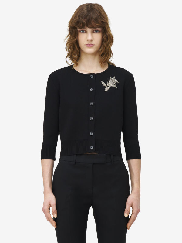 ALEXANDER MCQUEEN - Banshee Embroidery Cardigan - Item 829733Q1BDZ9090